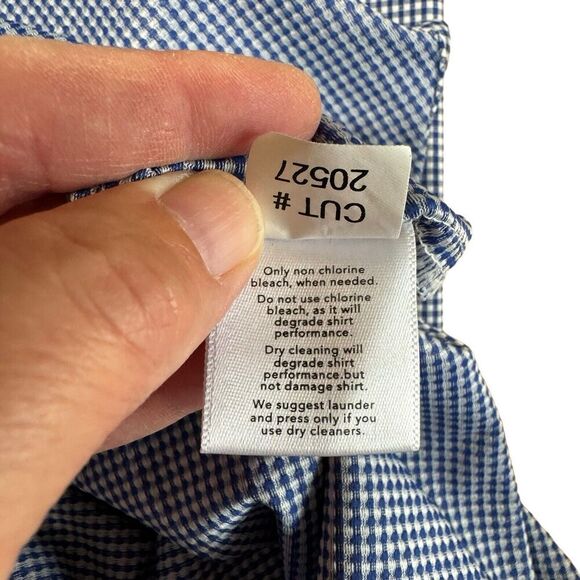 Mizzen + Main Shirt Mens XL Blue Button Up Spinnaker Trim Fit Performance - Picture 4 of 7